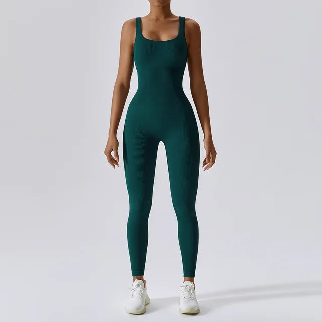 Carla - Elastische Yoga Fitness jumpsuit uit één stuk