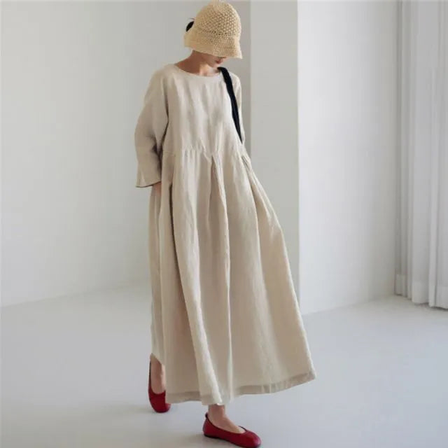 Women's Breathable Cotton Blend Casual Dress