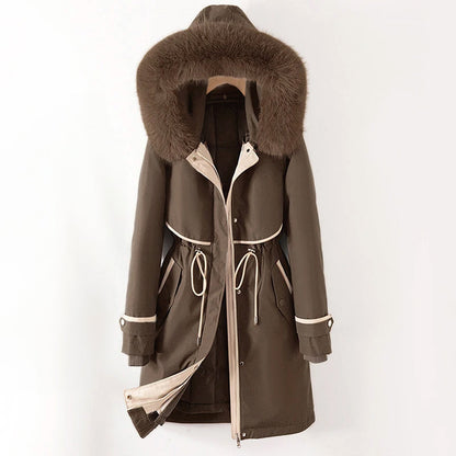 Women's cozy lined parka with hood