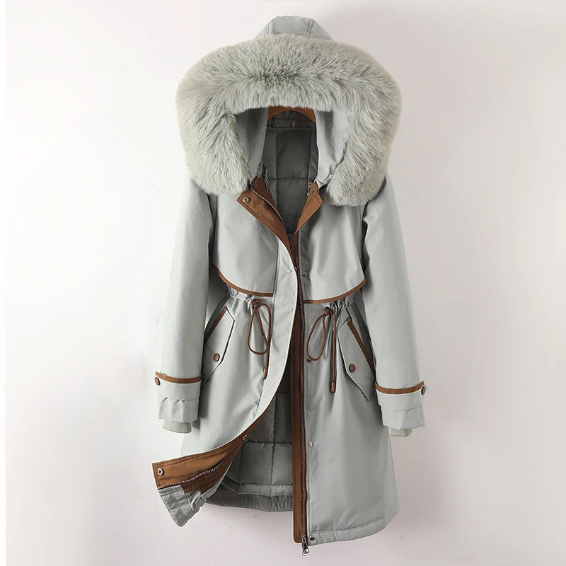 Women's cozy lined parka with hood