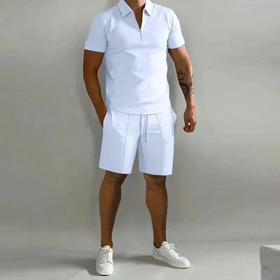 Men’s Sport Suit – Classic Fit – Short Sleeve Zip Collar