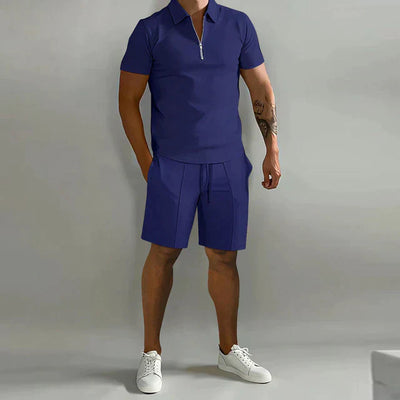 Men’s Sport Suit – Classic Fit – Short Sleeve Zip Collar