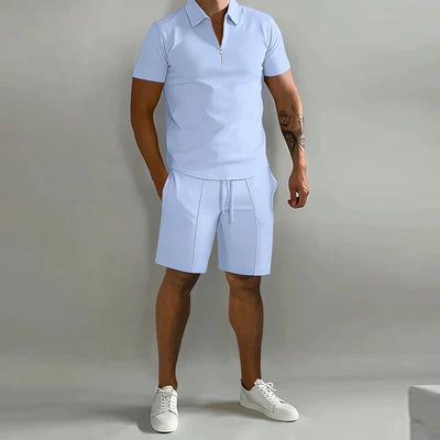 Men’s Sport Suit – Classic Fit – Short Sleeve Zip Collar