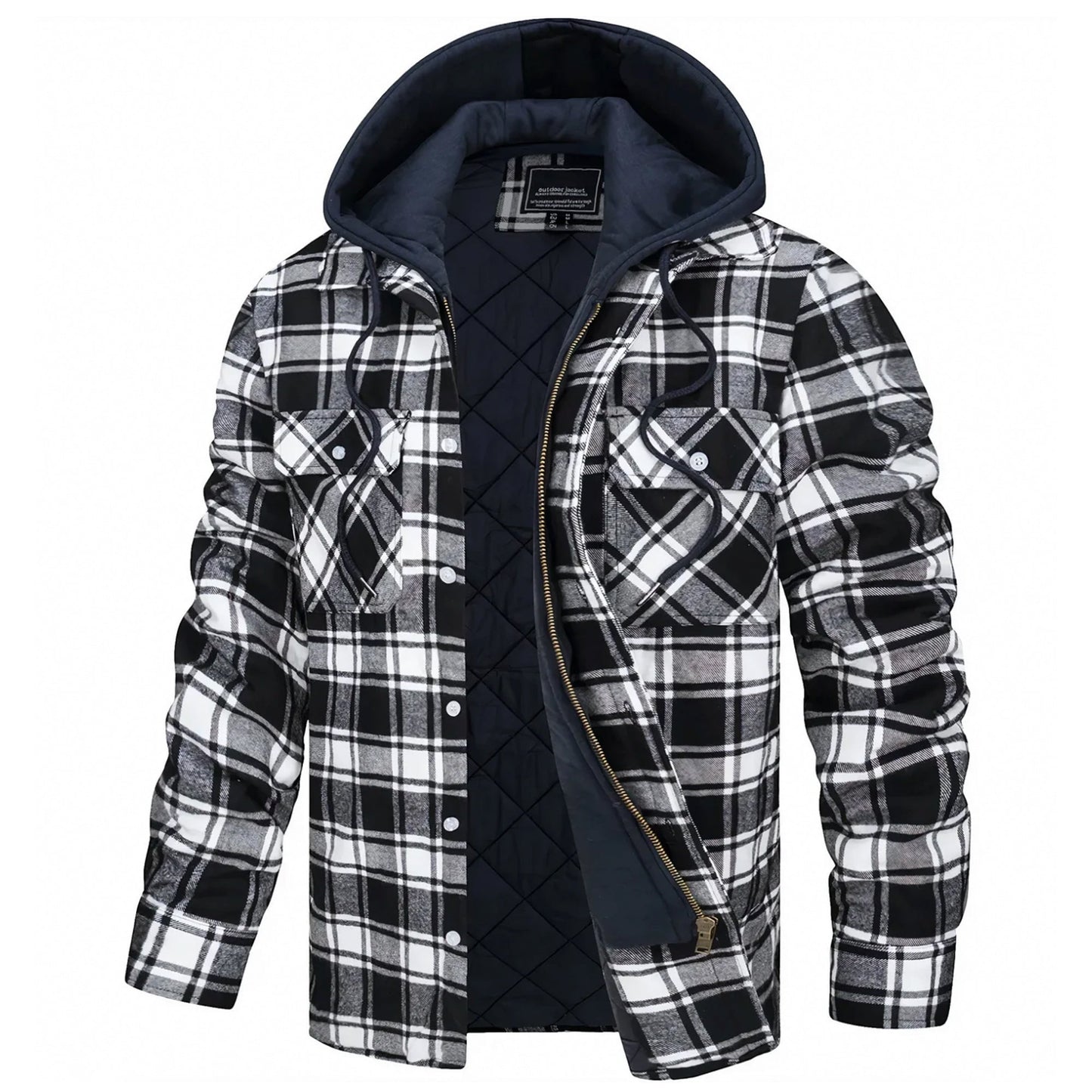 Men's checked long sleeve jacket