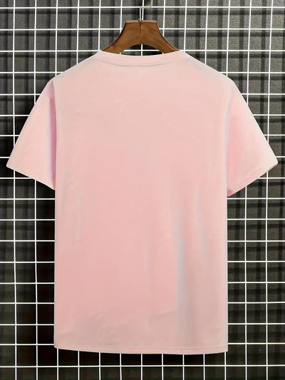 Men’s T-Shirt - Artistic Blossom & Wave Design - Short Sleeve - Casual Wear