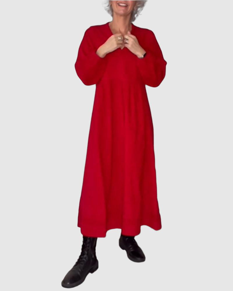 Jacobs | A-Line V-Neck Dress in Lightweight Breathable Fabric