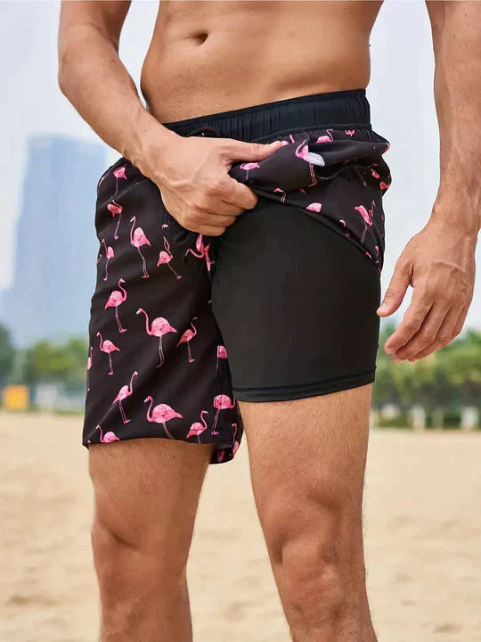 Men’s Swim Trunks – Quick-Dry Breathable Blend – Mid-Thigh Fit – Supportive Inner Layer