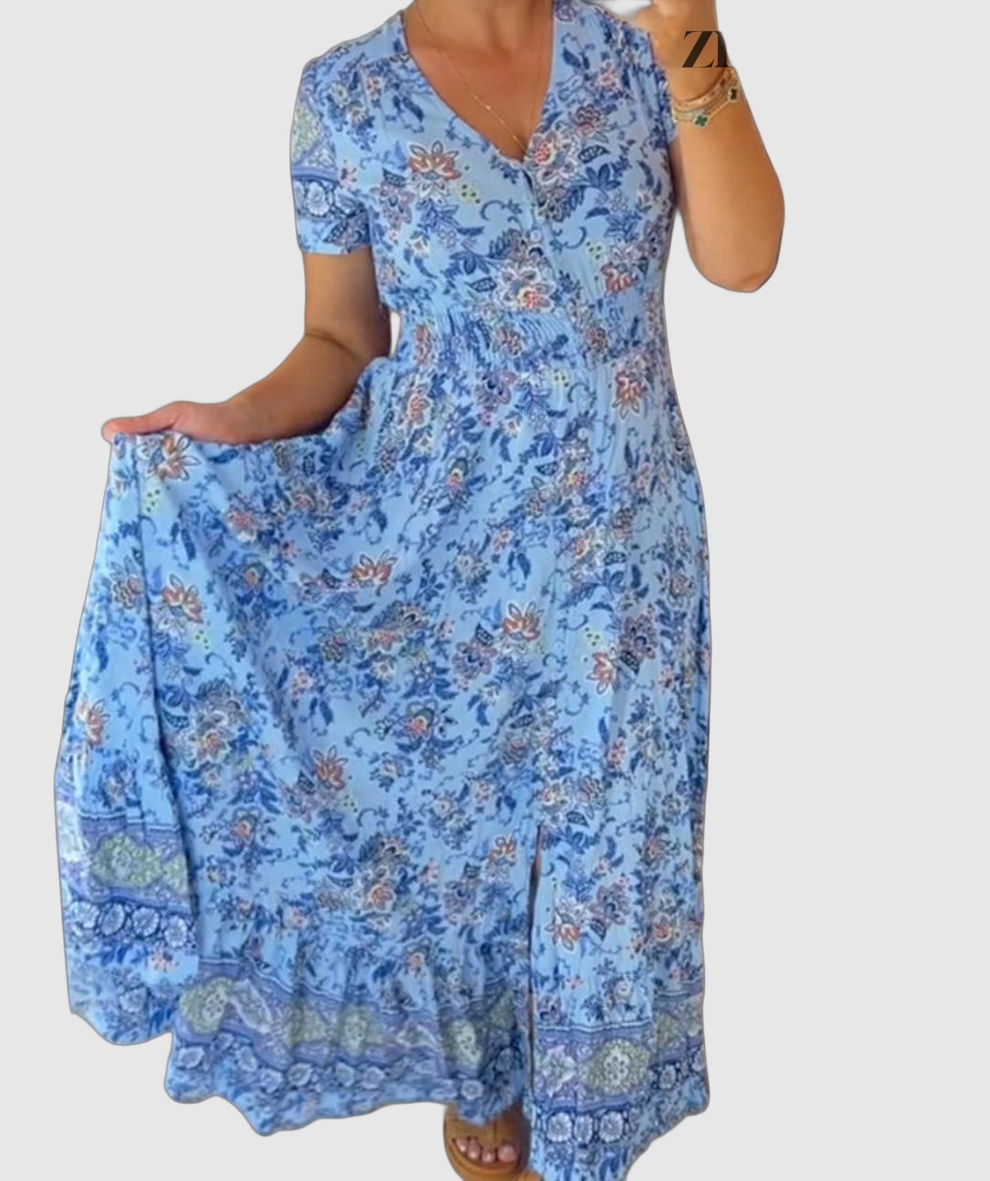 Floral Summer Dress for Women in Lightweight Fabric