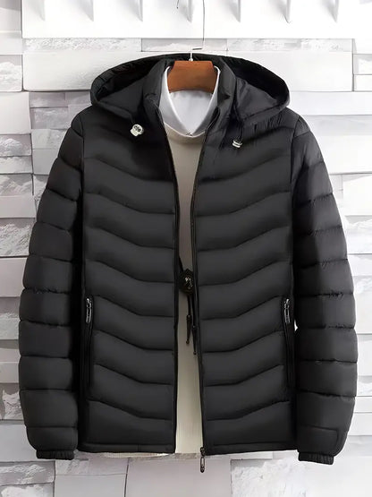 Men's quilted jacket with hood