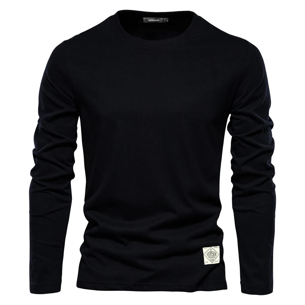 Men's solid color long sleeve shirt