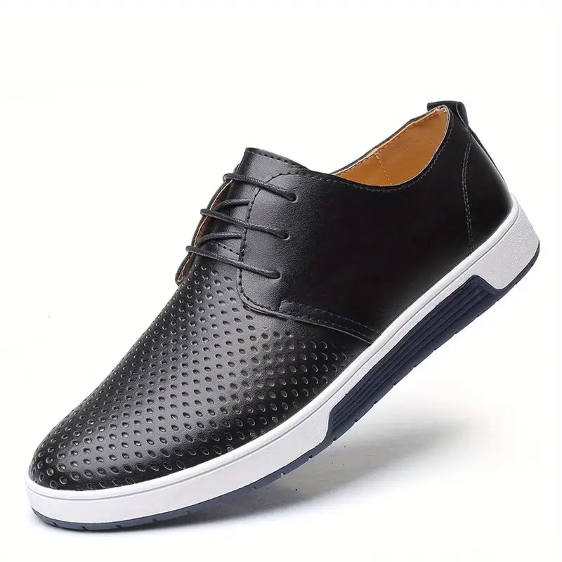 Men’s Casual Shoes - Lace-Up - Breathable Perforated Design - Comfortable Sole