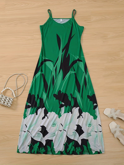 Floral Print Spaghetti Strap Dress for Women - All Season Wear