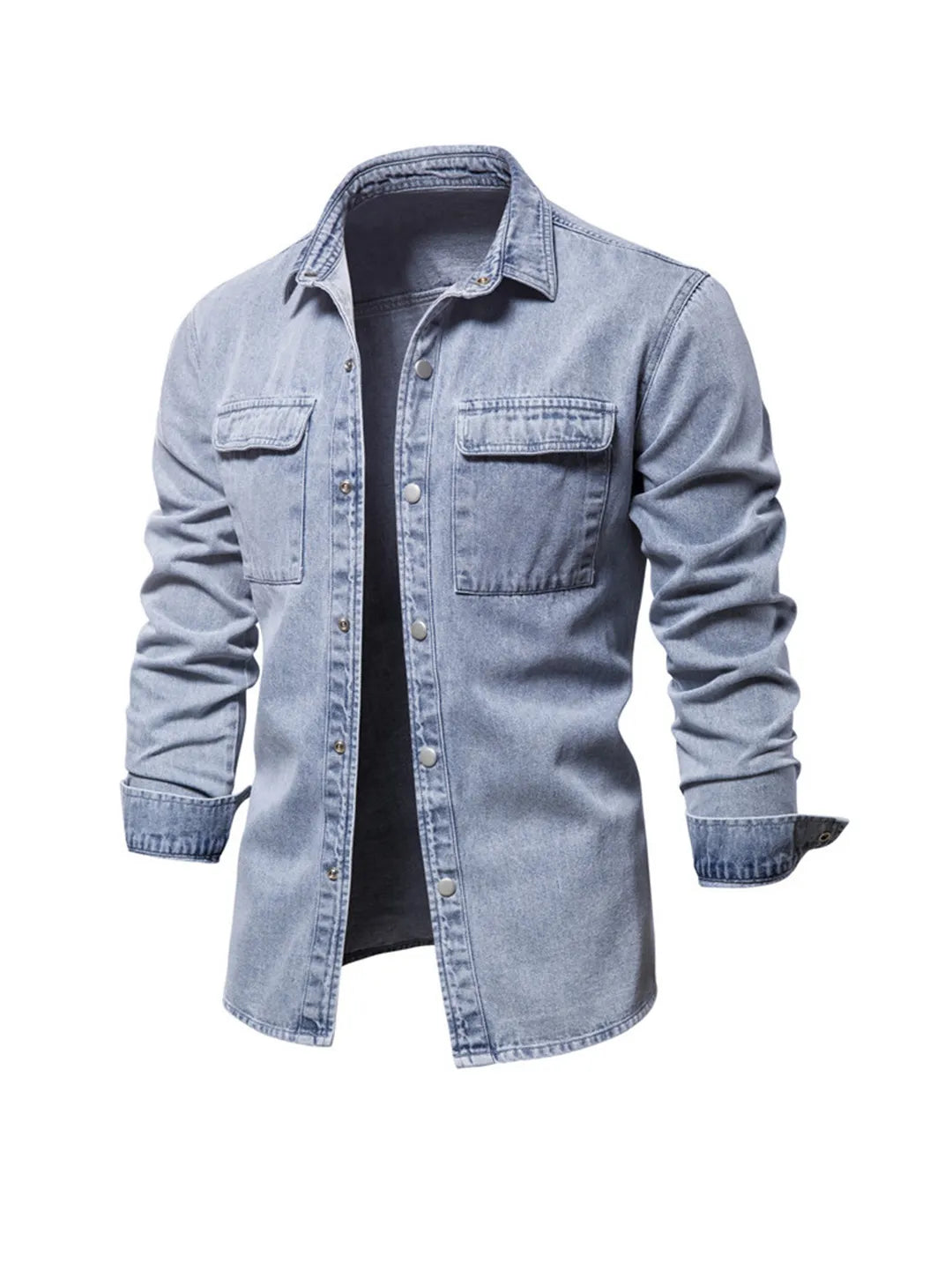 Men's denim shirt casual long sleeve