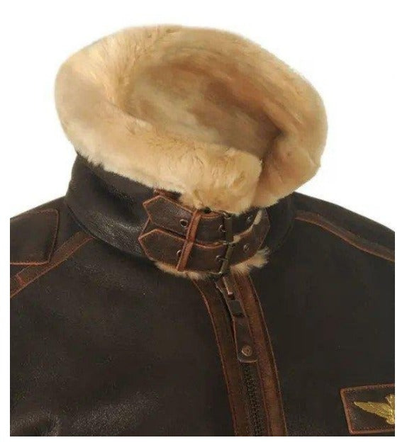 Men's flight faux fur jacket