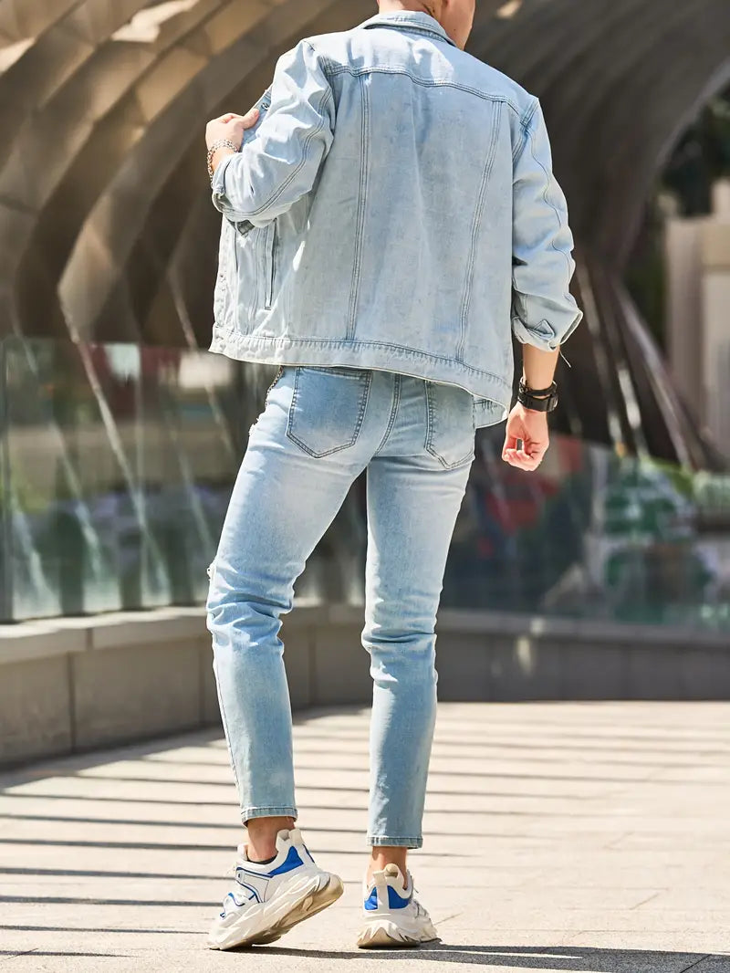 Men's jacket with button up front