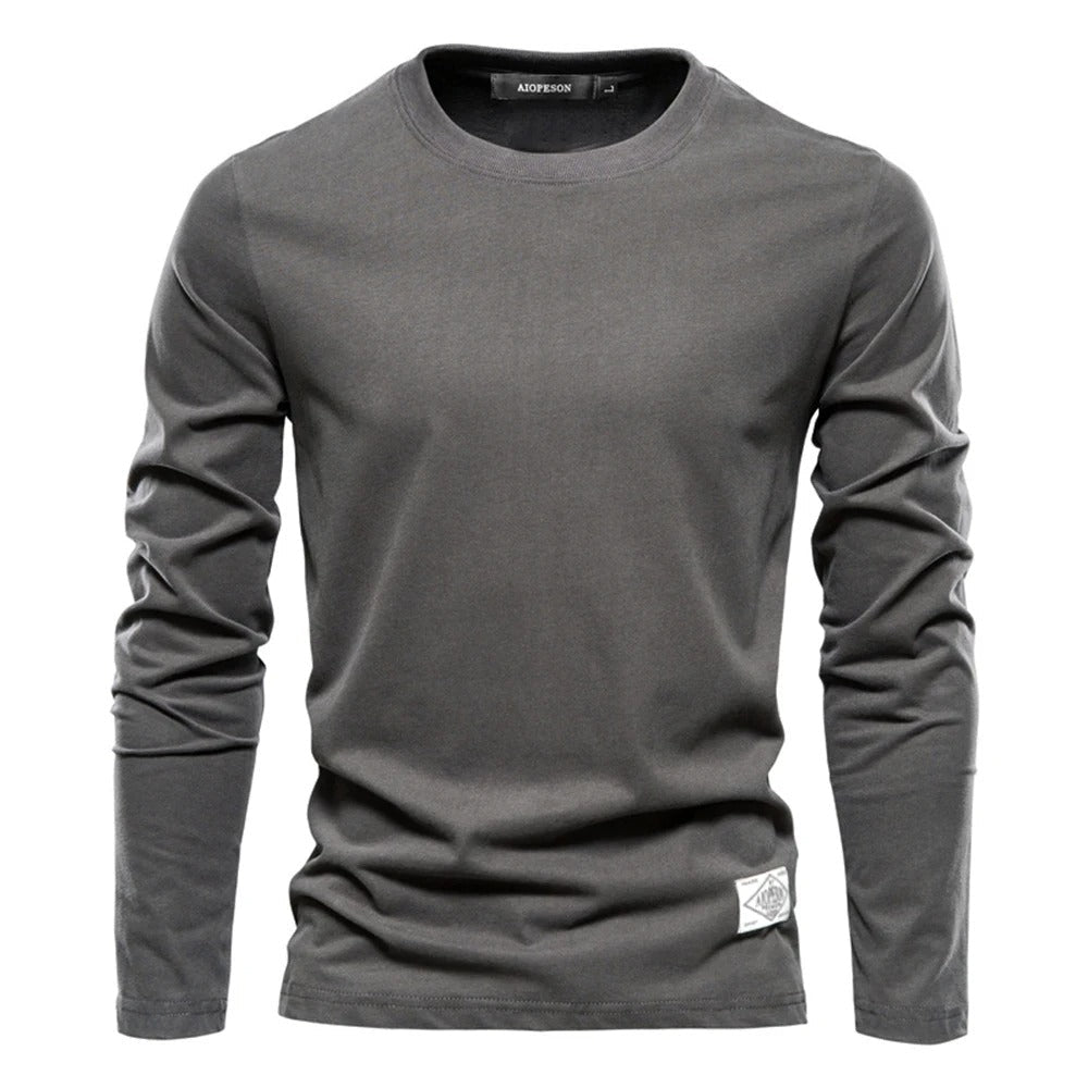 Men's solid color long sleeve shirt