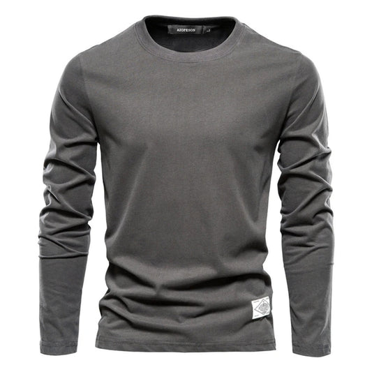 Men's solid color long sleeve shirt