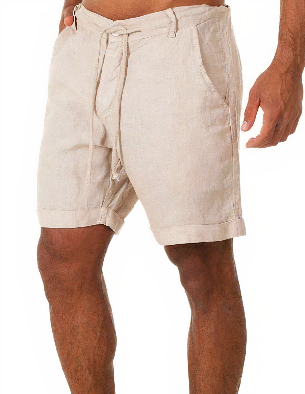 Men’s Casual Shorts – Relaxed Fit – Natural Fibers – Drawstring Waist – Cuffed Hem – Side Pockets