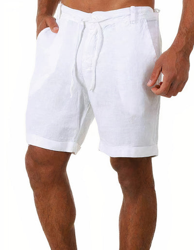 Men’s Casual Shorts – Relaxed Fit – Natural Fibers – Drawstring Waist – Cuffed Hem – Side Pockets
