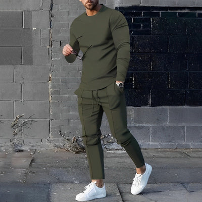 Men’s Crew Neck Sweater - Slim Fit - Long Sleeve - Soft Cotton Blend - Casual Knit