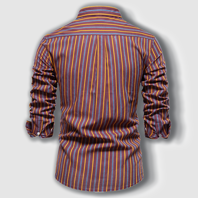 Men's timeless striped cotton long-sleeve shirt