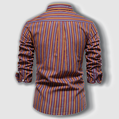 Men's timeless striped cotton long-sleeve shirt