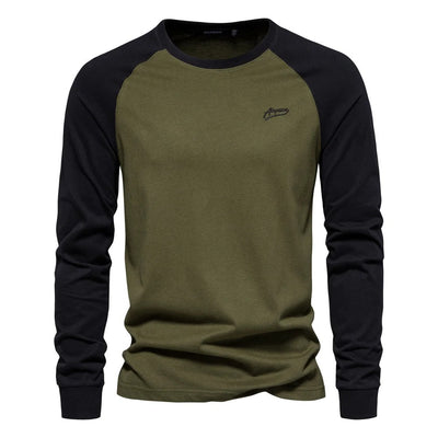 Men’s Raglan Shirt – Long Sleeve – Crew Neck – Regular Fit – Casual Sportswear