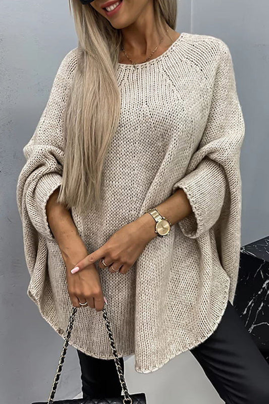 Women's round neck knit sweater