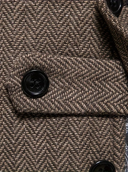 Men's herringbone single-breasted blazer