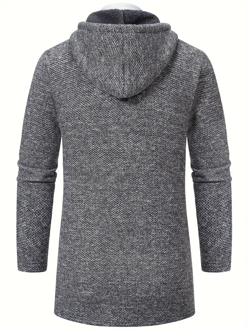 Men's hooded knitted cardigan