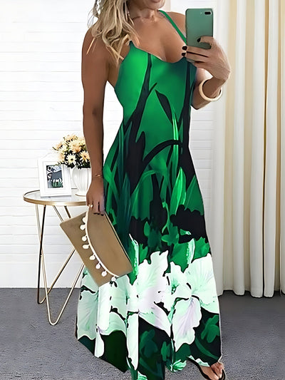 Floral Print Spaghetti Strap Dress for Women - All Season Wear