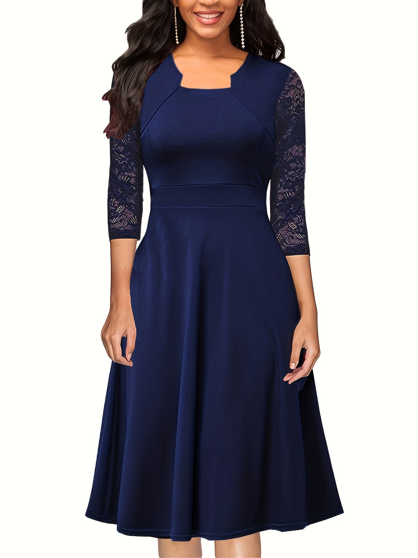 Elegant Women's Dress with Lace Detail - Perfect for Formal Occasions