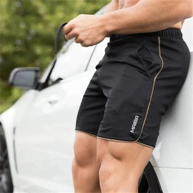 Men's Athletic Shorts - Lightweight Breathable - Elastic Waist - Side Pockets