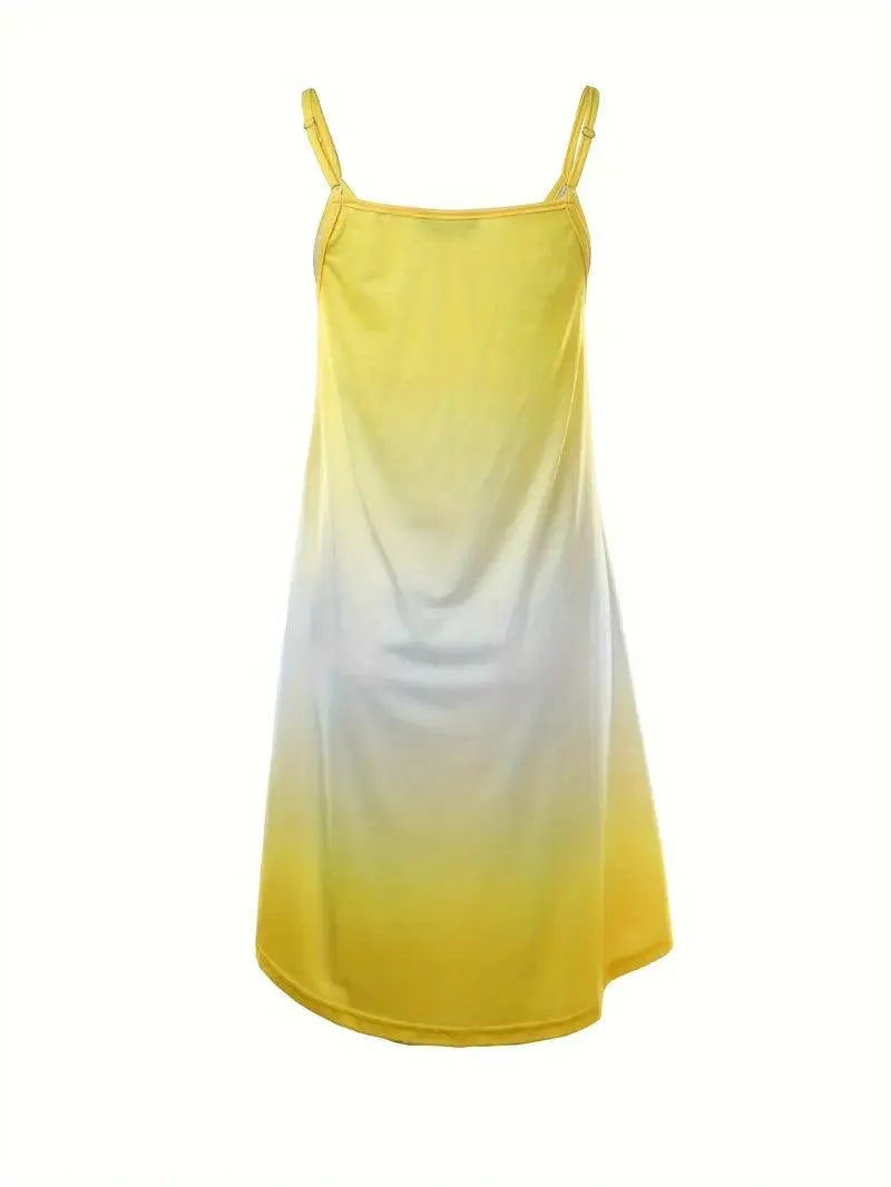 Women's Sundress - Sleeveless Flowy Fit - Scoop Neck Knee-Length Casual Wear