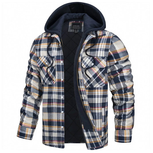 Men's checked long sleeve jacket