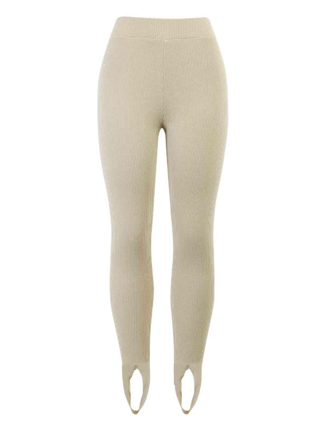 Ribbed Mid-Waist Leggings for Women