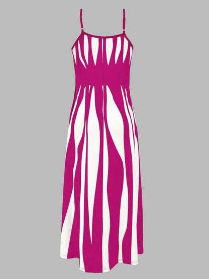 Striped maxi dress for women