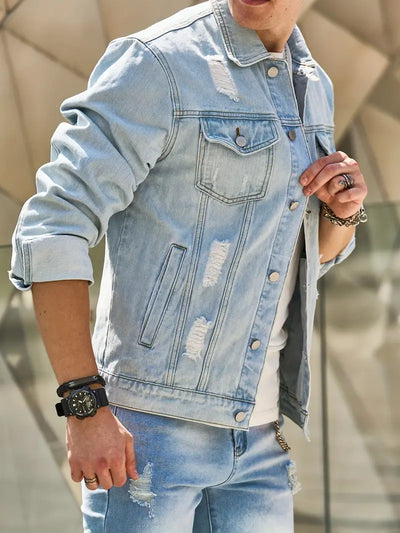 Men's jacket with button up front