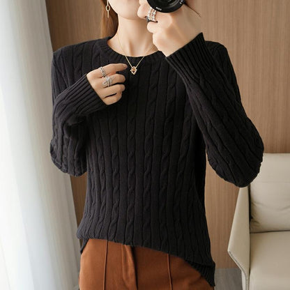 Womens winter cable knit pullover sweater