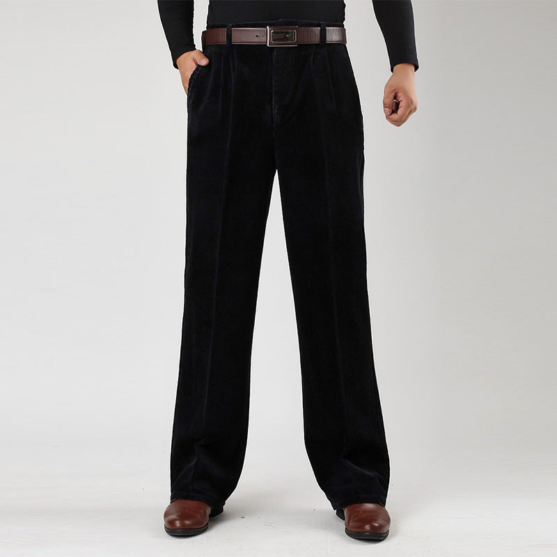 Men's corduroy pants with classic fit and belt loops