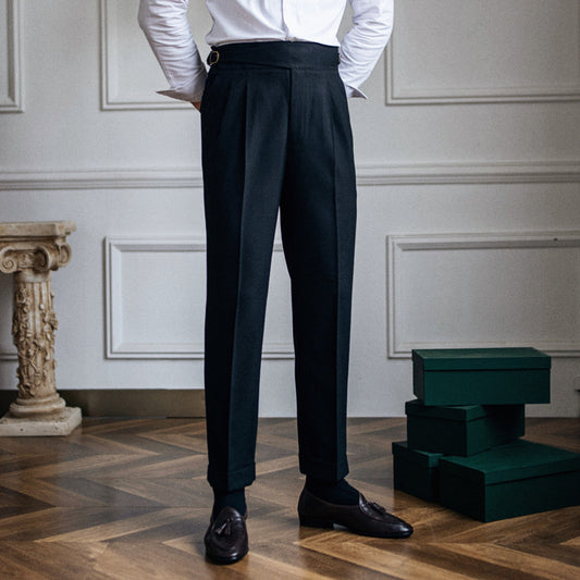 Men’s Tailored Trousers – Flat Front – Straight Leg Formal Fit