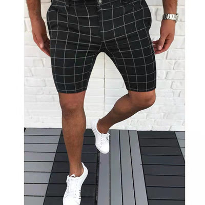 Men’s Plaid Shorts - Tailored Fit - Breathable Fabric - Above Knee Casual Wear