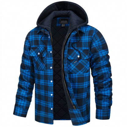 Men's checked long sleeve jacket