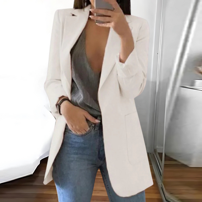 Women’s Blazer – Tailored Fit – Notched Lapel – Single-Breasted – Hip Length Wool Blend