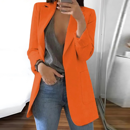 Women’s Blazer – Tailored Fit – Notched Lapel – Single-Breasted – Hip Length Wool Blend