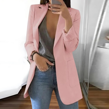 Women’s Blazer – Tailored Fit – Notched Lapel – Single-Breasted – Hip Length Wool Blend