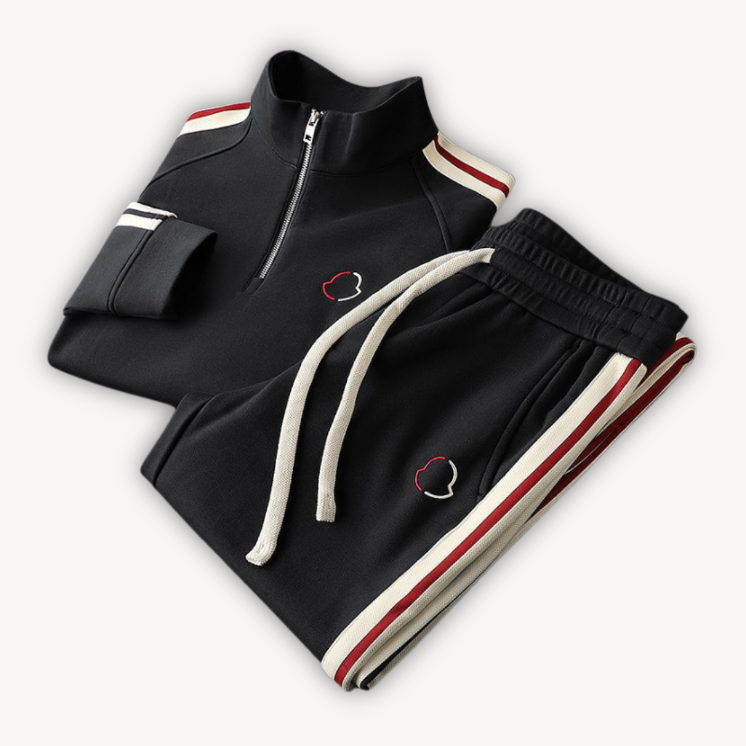 Men’s Tracksuit Set – Cotton Blend – Relaxed Fit – Zip-Up Jacket – Elastic Waist