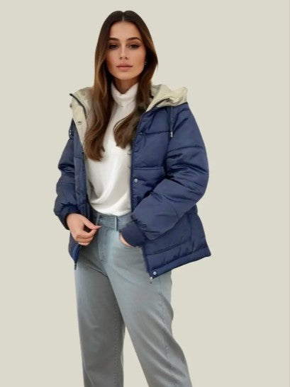 Hooded fleece-lined jacket for women