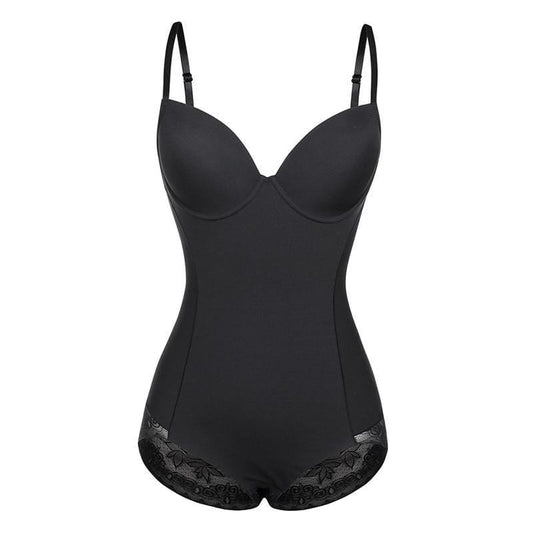 Women’s Bodysuit – Seamless Fit – Adjustable Straps – Lace Trim – Shaping Support