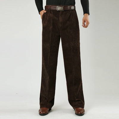 Men's corduroy pants with classic fit and belt loops